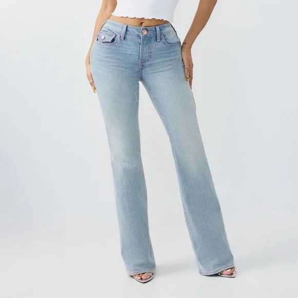 True Religion Light Blue Flare Jeans - Picture 5 of 6